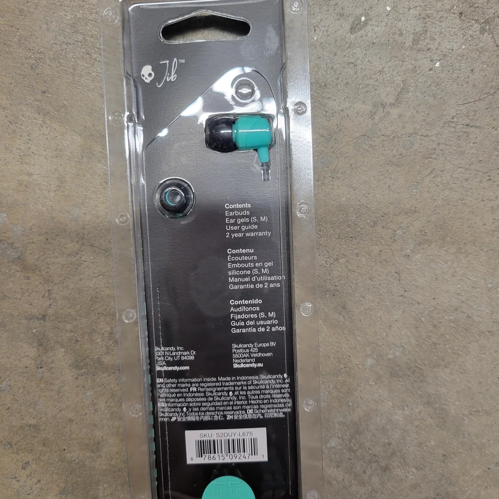 Skullcandy Teal Wired Earbuds with Microphone